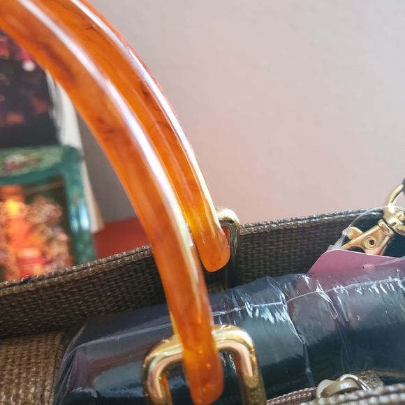 STYLISH PRESTON & YORK TORTOISE SHELL HANDLE PURSE - Picture 8 of 8